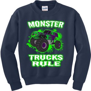 Awesome Monster Trucks Rule Kids Sweatshirt