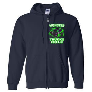 Awesome Monster Trucks Rule Full Zip Hoodie