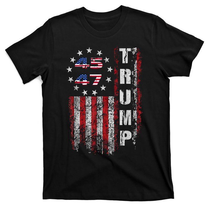 American Made Trump Merchandise Flag Trump 45 47 Trump 2025 T-Shirt