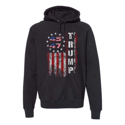 American Made Trump Merchandise Flag Trump 45 47 Trump 2025 Premium Hoodie