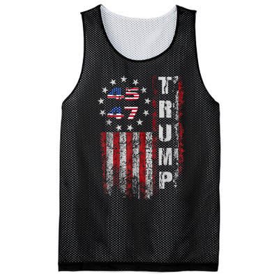 American Made Trump Merchandise Flag Trump 45 47 Trump 2025 Mesh Reversible Basketball Jersey Tank