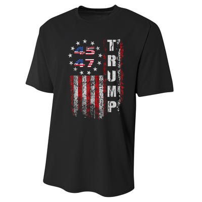 American Made Trump Merchandise Flag Trump 45 47 Trump 2025 Performance Sprint T-Shirt