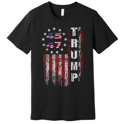 American Made Trump Merchandise Flag Trump 45 47 Trump 2025 Premium T-Shirt