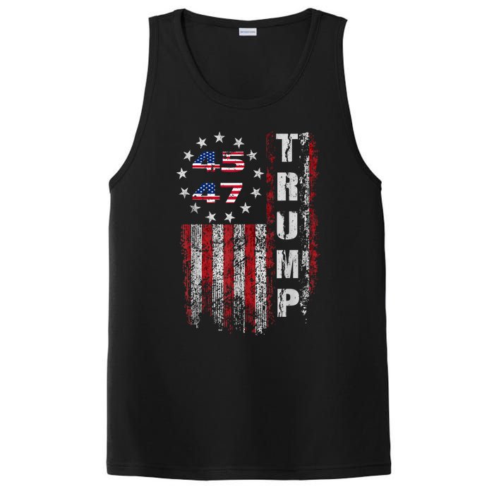 American Made Trump Merchandise Flag Trump 45 47 Trump 2025 PosiCharge Competitor Tank