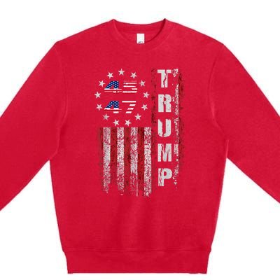 American Made Trump Merchandise Flag Trump 45 47 Trump 2025 Premium Crewneck Sweatshirt