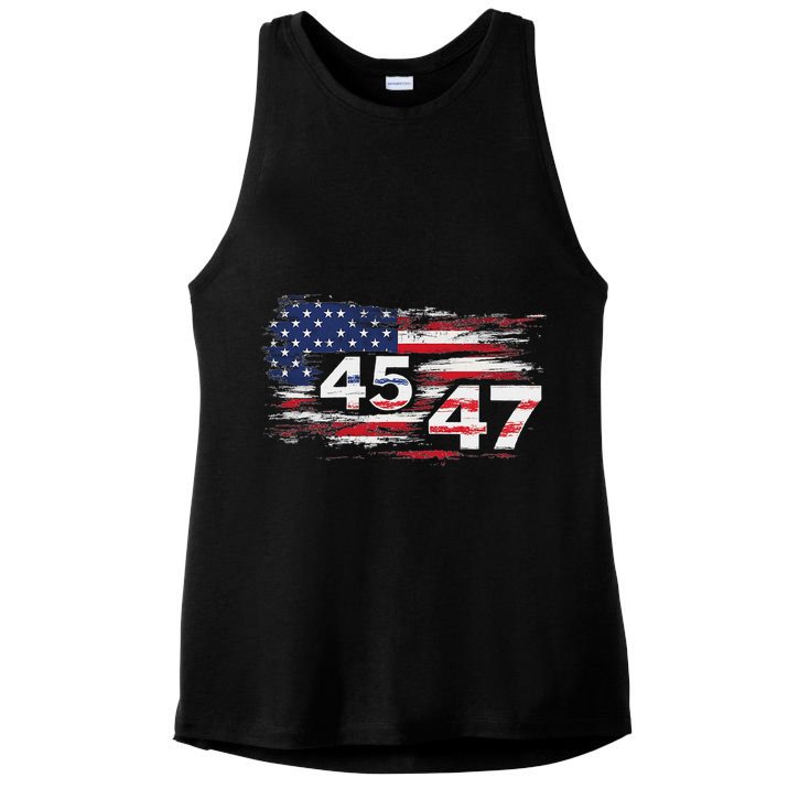 American Made Trump 45 47 Ladies PosiCharge Tri-Blend Wicking Tank