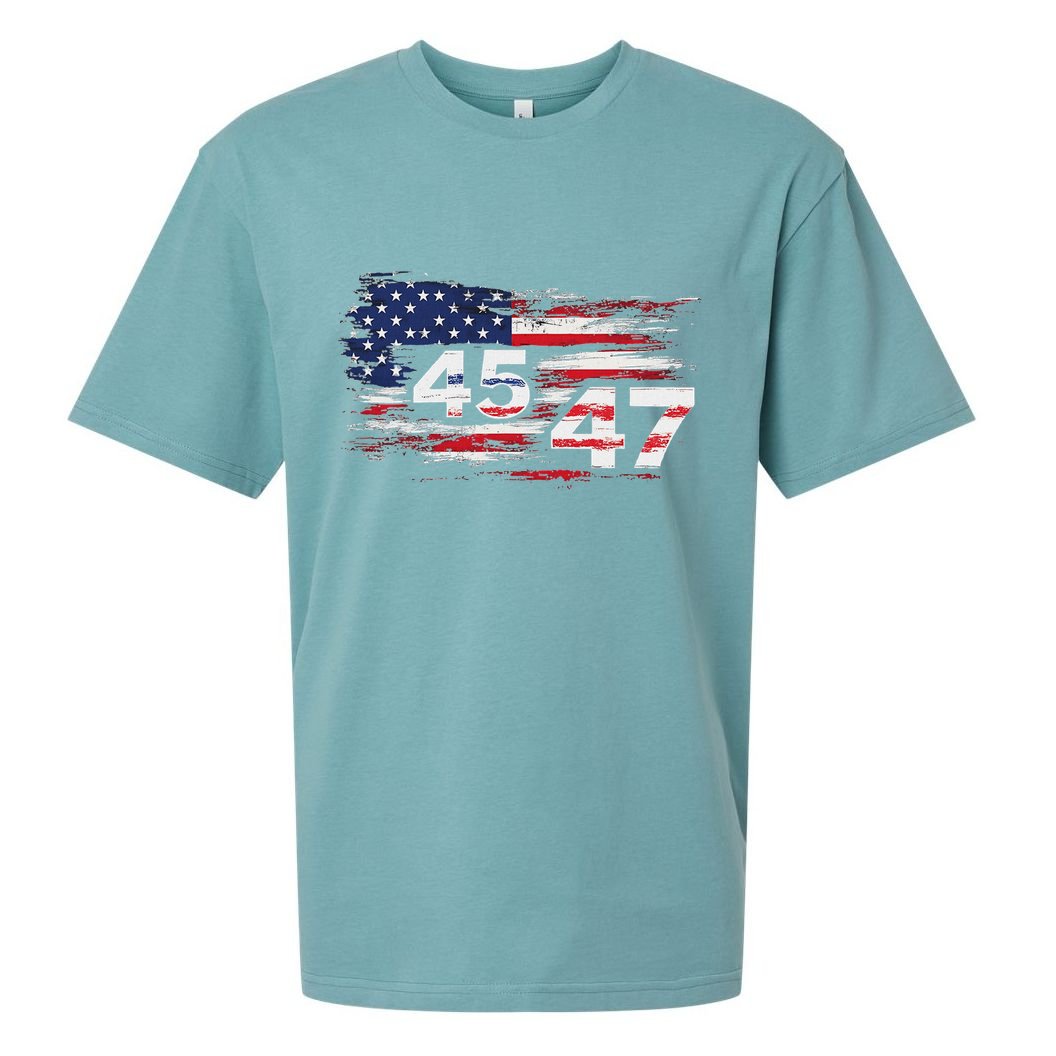 American Made Trump 45 47 Sueded Cloud Jersey T-Shirt