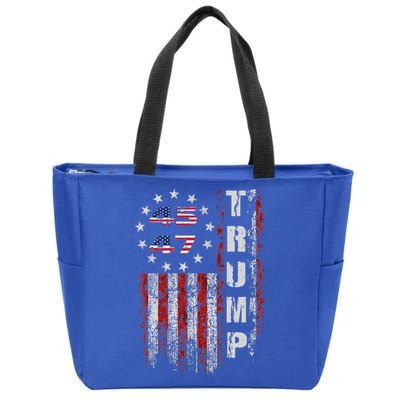 American Made Trump Merchandise Flag Trump 45 47 Zip Tote Bag