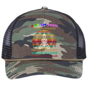 Autism Mom The Soul Of A Witch Autism Awareness Gift Retro Rope Trucker Hat Cap