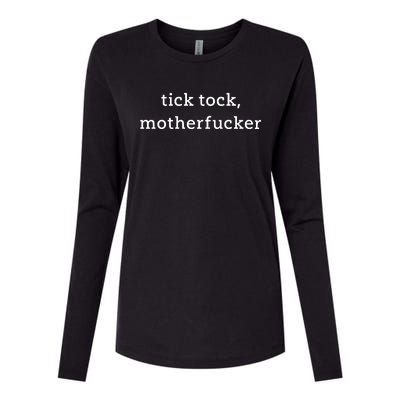 Anna Maltese Tick Tock Motherfucker Womens Cotton Relaxed Long Sleeve T-Shirt