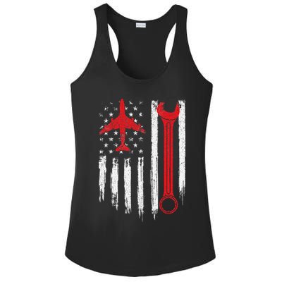 Airplane Mechanic Tools Aviation Technician Plane Lover Ladies PosiCharge Competitor Racerback Tank