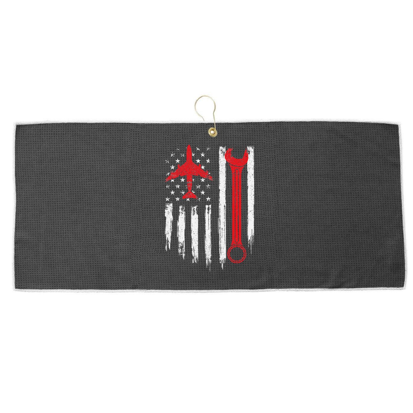 Airplane Mechanic Tools Aviation Technician Plane Lover Large Microfiber Waffle Golf Towel