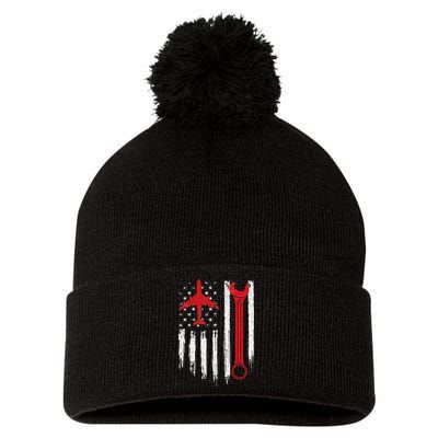 Airplane Mechanic Tools Aviation Technician Plane Lover Pom Pom 12in Knit Beanie
