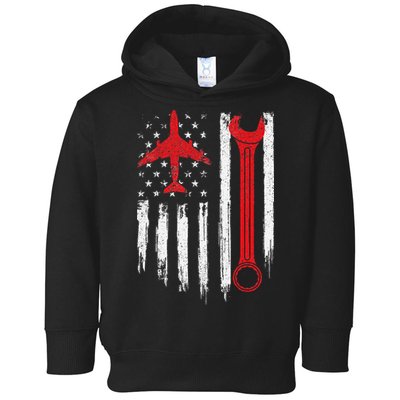 Airplane Mechanic Tools Aviation Technician Plane Lover Toddler Hoodie