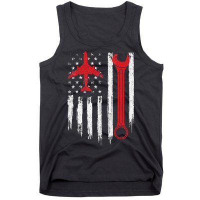 Airplane Mechanic Tools Aviation Technician Plane Lover Tank Top