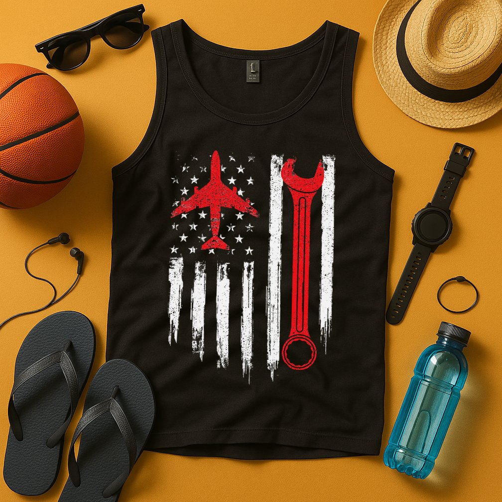 Airplane Mechanic Tools Aviation Technician Plane Lover Tank Top