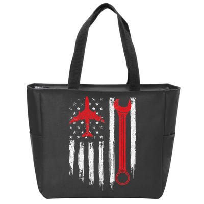 Airplane Mechanic Tools Aviation Technician Plane Lover Zip Tote Bag