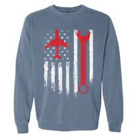 Airplane Mechanic Tools Aviation Technician Plane Lover Garment-Dyed Sweatshirt
