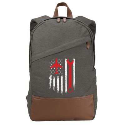 Airplane Mechanic Tools Aviation Technician Plane Lover Cotton Canvas Backpack