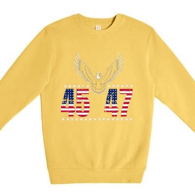 American Made Trump Merchandise Trump 45 47 Trump 2025 Premium Crewneck Sweatshirt