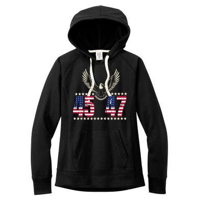 American Made Trump Merchandise Trump 45 47 Trump 2025 Women's Fleece Hoodie