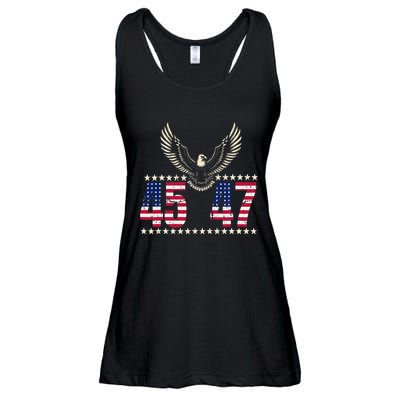 American Made Trump Merchandise Trump 45 47 Trump 2025 Ladies Essential Flowy Tank