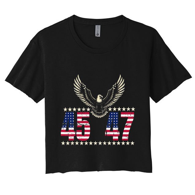 American Made Trump Merchandise Trump 45 47 Trump 2025 Crop Top