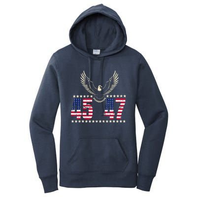 American Made Trump Merchandise Trump 45 47 Trump 2025 Women's Pullover Hoodie