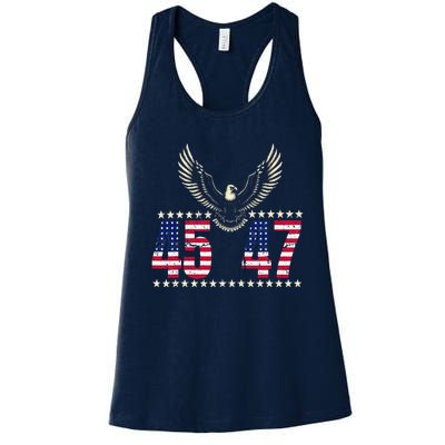 American Made Trump Merchandise Trump 45 47 Trump 2025 Women's Racerback Tank