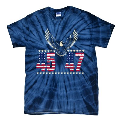 American Made Trump Merchandise Trump 45 47 Trump 2025 Tie-Dye T-Shirt