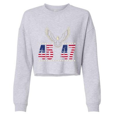 American Made Trump Merchandise Trump 45 47 Trump 2025 Cropped Pullover Crew