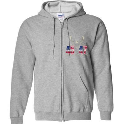 American Made Trump Merchandise Trump 45 47 Trump 2025 Full Zip Hoodie