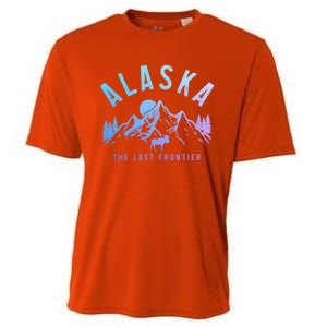 Alaska Moose The Last Frontier Mountains Hiking Gift Cooling Performance Crew T-Shirt