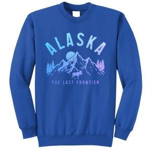 Alaska Moose The Last Frontier Mountains Hiking Gift Tall Sweatshirt