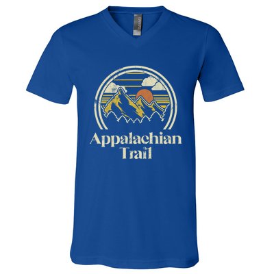 Appalachian Mountains Trail Vintage Hiking Camp Retro Gift V-Neck T-Shirt