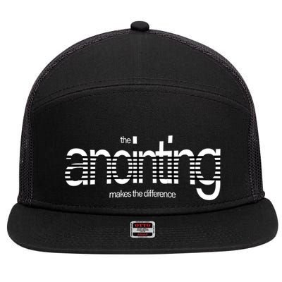 Anointing Makes The Difference God Love Christ Consciousness Gift 7 Panel Mesh Trucker Snapback Hat