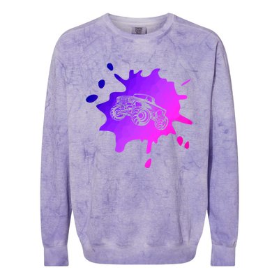 Abstract Monster Truck Driver Extreme Sports Motorsport 4x4 Cool Gift Colorblast Crewneck Sweatshirt