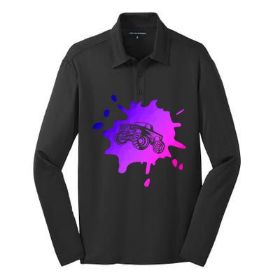 Abstract Monster Truck Driver Extreme Sports Motorsport 4x4 Cool Gift Silk Touch Performance Long Sleeve Polo