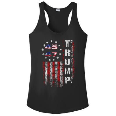 American Made Trump Merchandise Flag Trump 45 47 Trump 2025 Ladies PosiCharge Competitor Racerback Tank