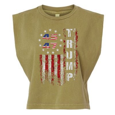 American Made Trump Merchandise Flag Trump 45 47 Trump 2025 Garment-Dyed Women's Muscle Tee