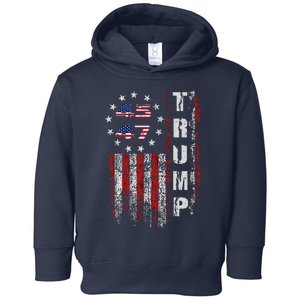 American Made Trump Merchandise Flag Trump 45 47 Trump 2025 Toddler Hoodie