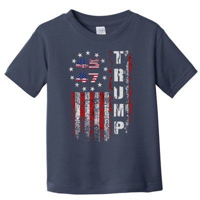 American Made Trump Merchandise Flag Trump 45 47 Trump 2025 Toddler T-Shirt