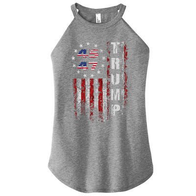 American Made Trump Merchandise Flag Trump 45 47 Trump 2025 Women's Perfect Tri Rocker Tank