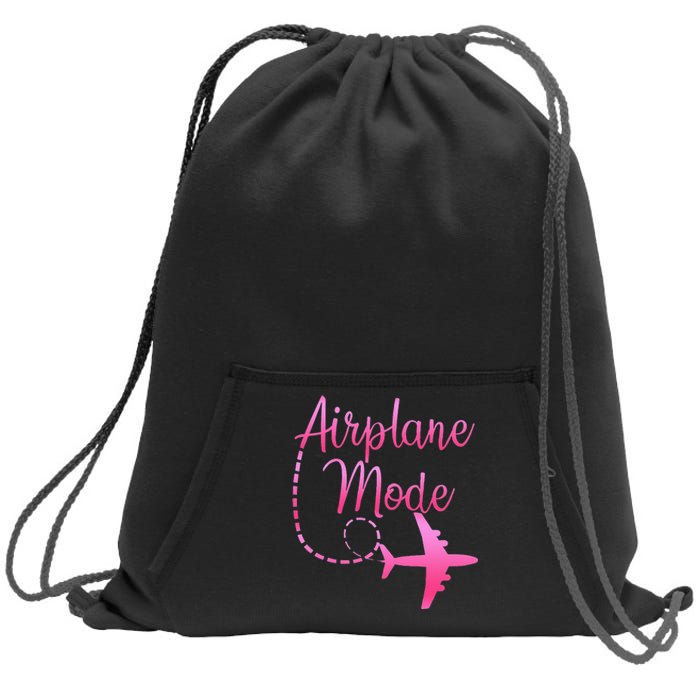 Airplane Mode Traveling Vacation For Womens Sweatshirt Cinch Pack Bag