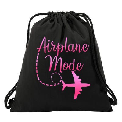 Airplane Mode Traveling Vacation For Womens Drawstring Bag