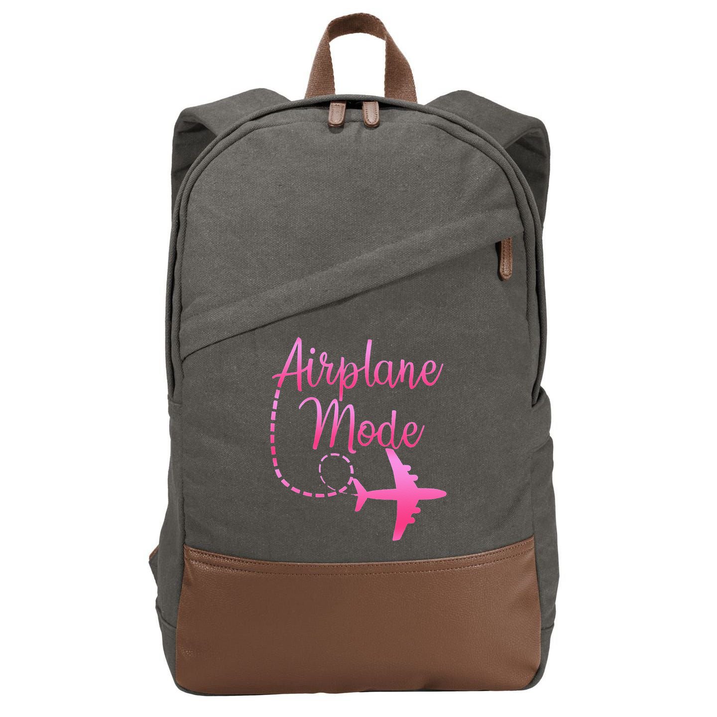 Airplane Mode Traveling Vacation For Womens Cotton Canvas Backpack