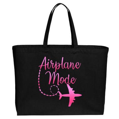 Airplane Mode Traveling Vacation For Womens Cotton Canvas Jumbo Tote