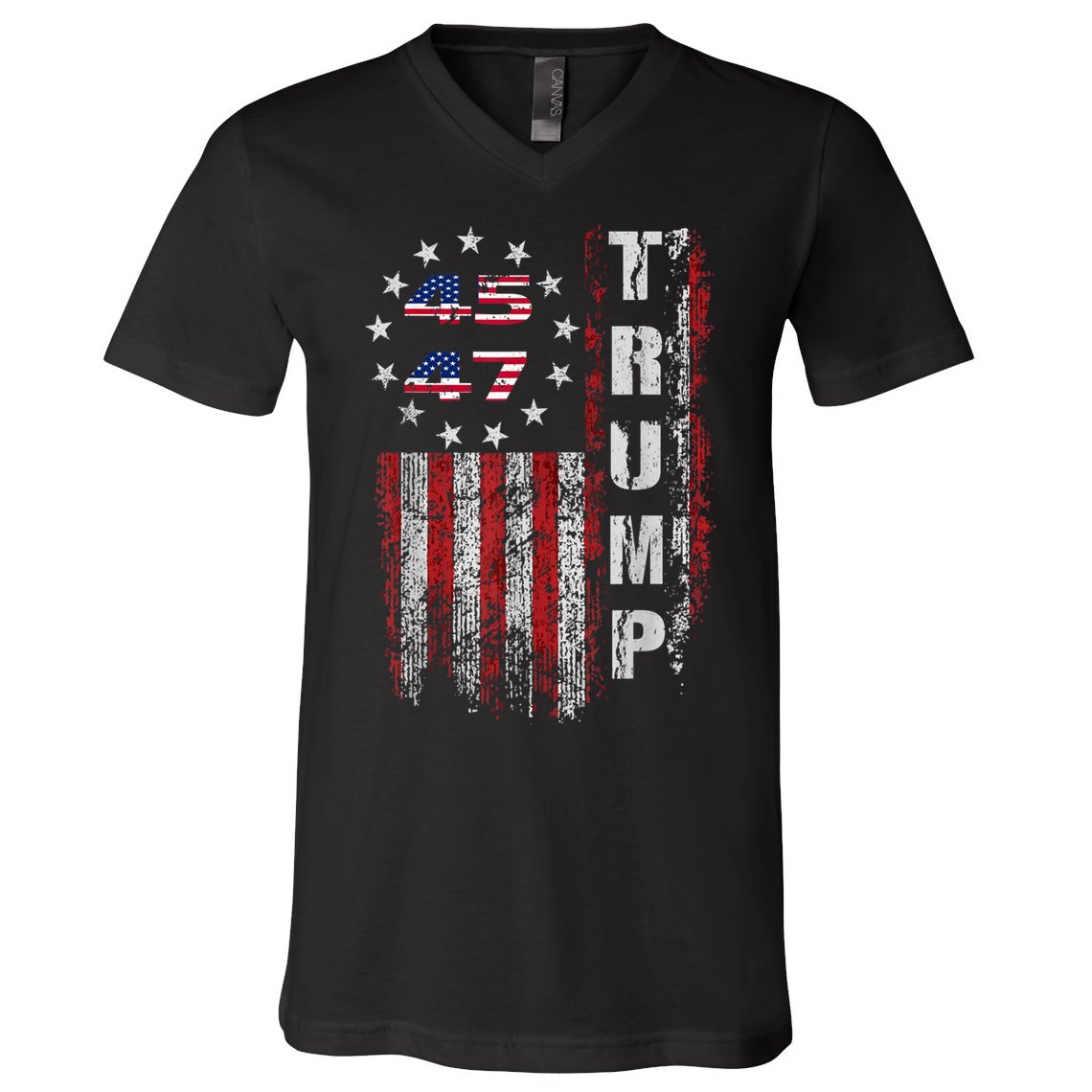 American Made Trump Merchandise Trump 45 47 Flag 2025 V-Neck T-Shirt