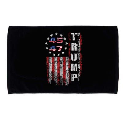 American Made Trump Merchandise Trump 45 47 Flag 2025 Microfiber Hand Towel