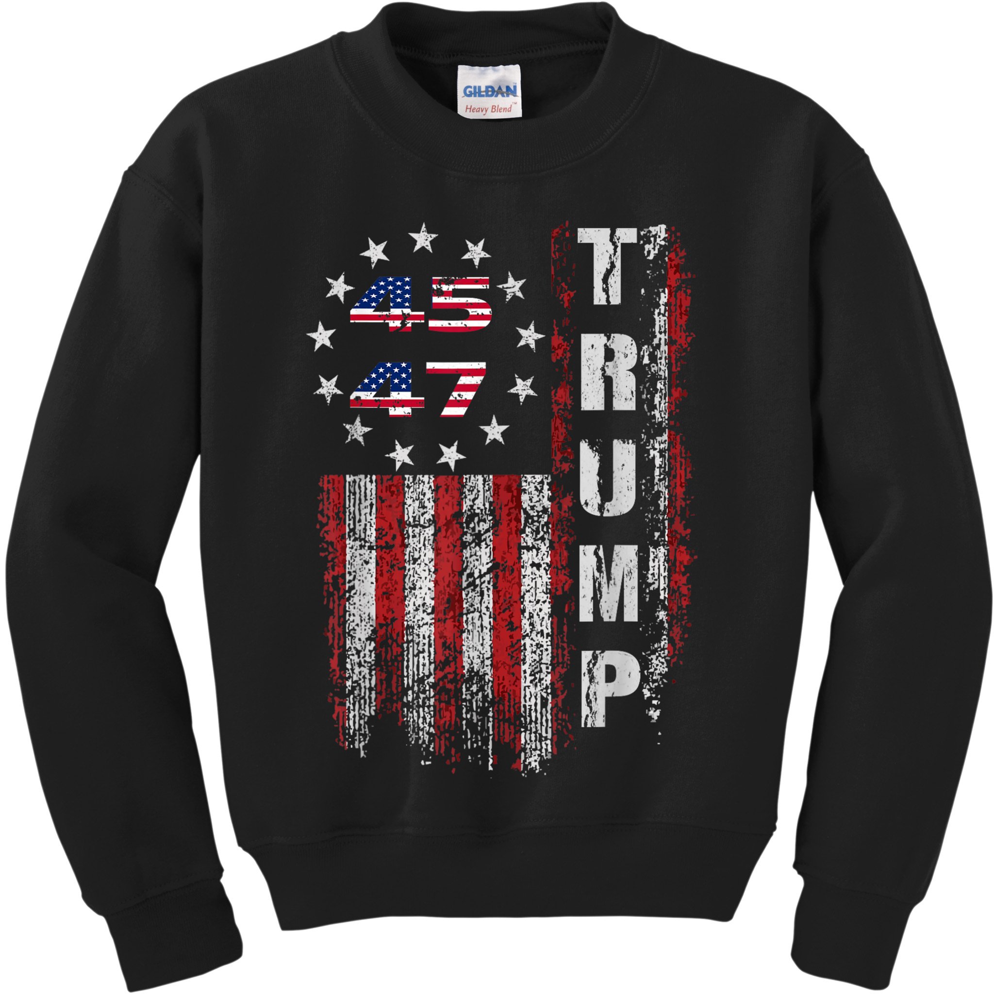 American Made Trump Merchandise Trump 45 47 Flag 2025 Kids Sweatshirt